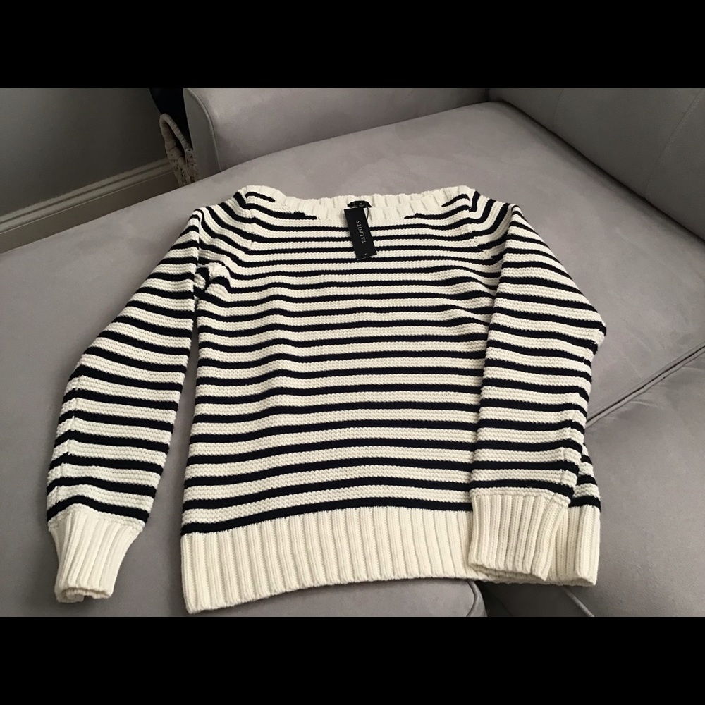 Talbots sweater navy/white